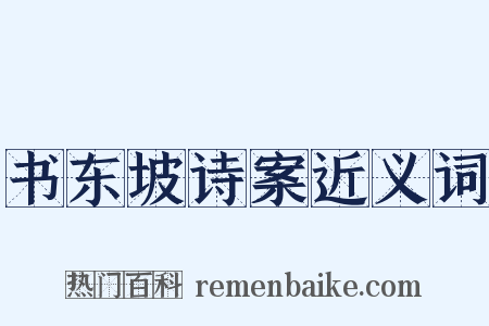 书东坡诗案近义词是什么意思的图片